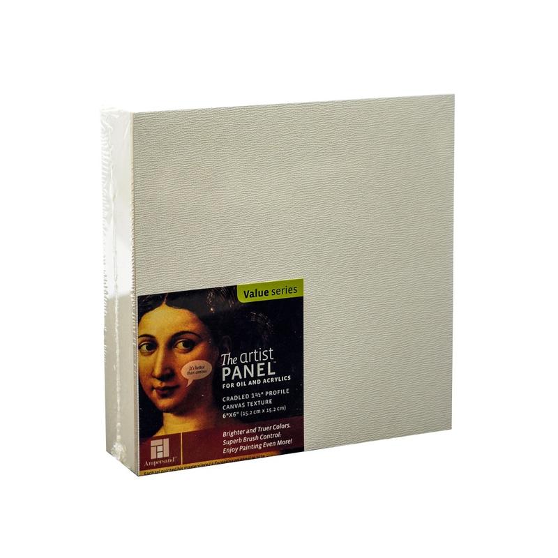 Ampersand Artist Panel Canvas Texture Cradled Profile, 6in x 6in, 1 1/2in, Pack Of 2 MPN:APC1.5 066-2