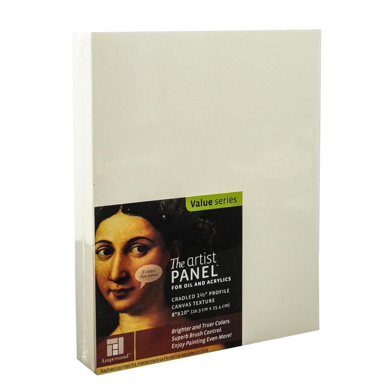 Ampersand Artist Panel Canvas Texture Cradled Profile, 8in x 10in, 1 1/2in, Pack Of 2 MPN:APC1.5 810-2