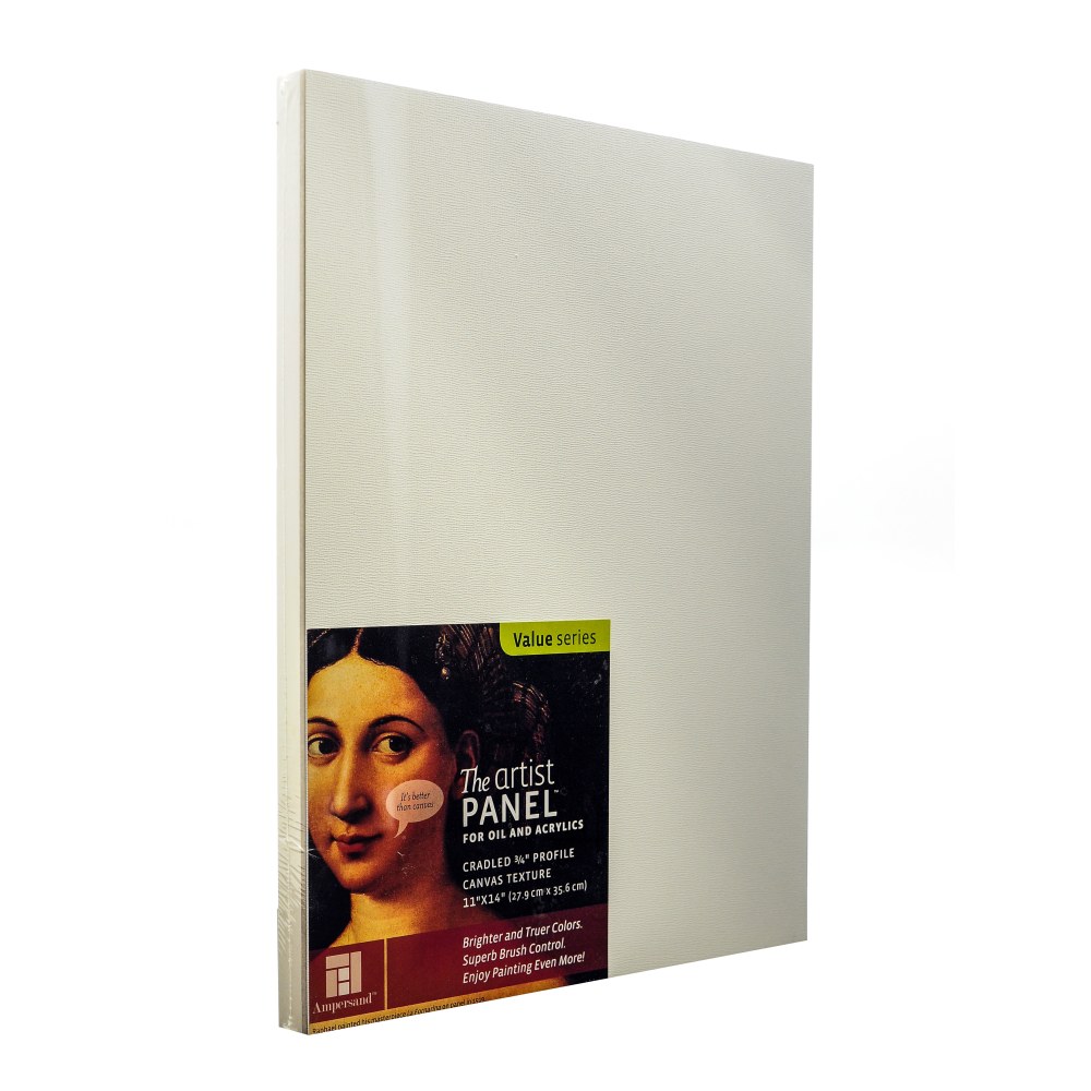 Ampersand Artist Panel Canvas Texture Cradled Profile, 11in x 14in, 3/4in, Pack Of 2 MPN:APC.75 1114-2