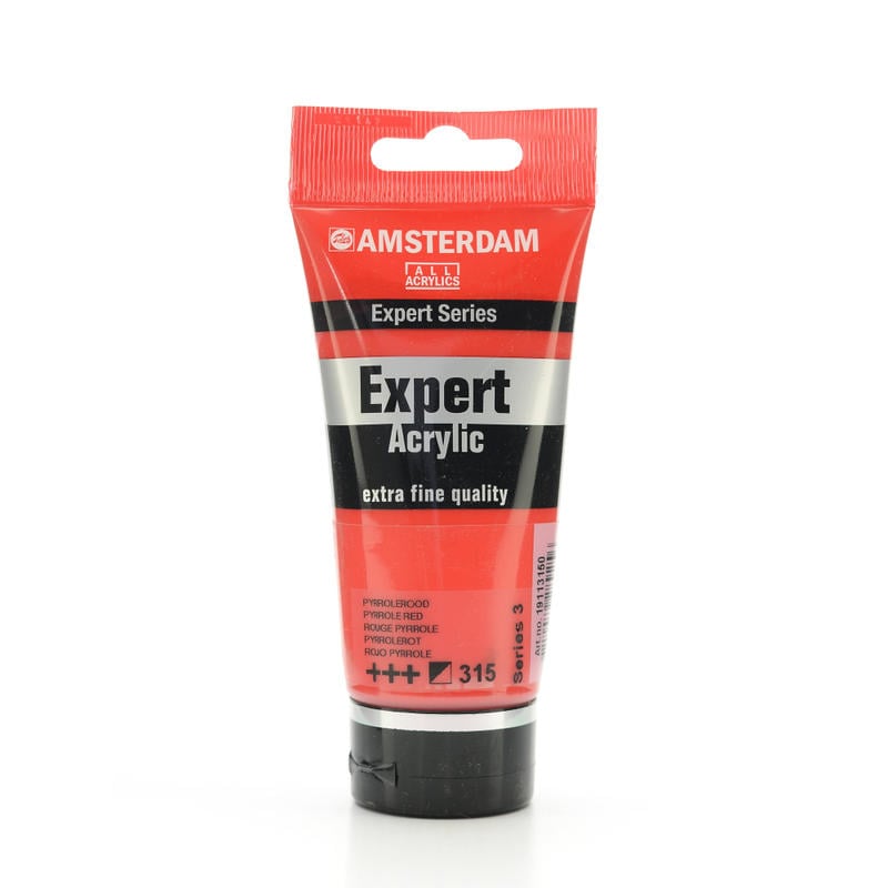 Amsterdam Expert Acrylic Paint Tubes, 75 mL, Pyrrole Red, Pack Of 2 MPN:100515337-2