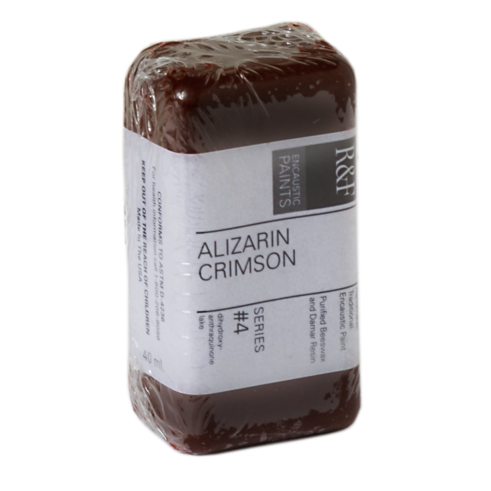 R & F Handmade Paints Encaustic Paint Cakes, 40 mL, Alizarin Crimson, Pack Of 2 MPN:1045-2