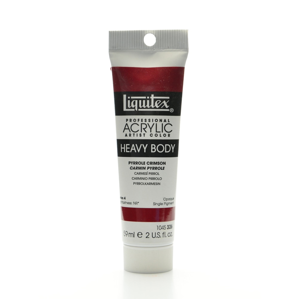 Liquitex Heavy Body Professional Artist Acrylic Colors, 2 Oz, Pyrrole Crimson, Pack Of 2 MPN:1045326-2