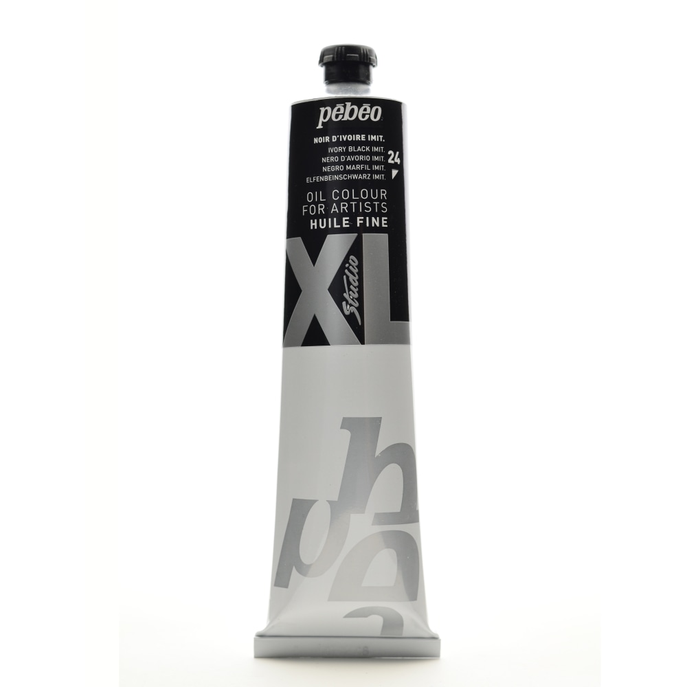 Pebeo Studio XL Oil Paint, 6.76 oz (200mL), Ivory Black Hue, Pack Of 2 MPN:200024-2