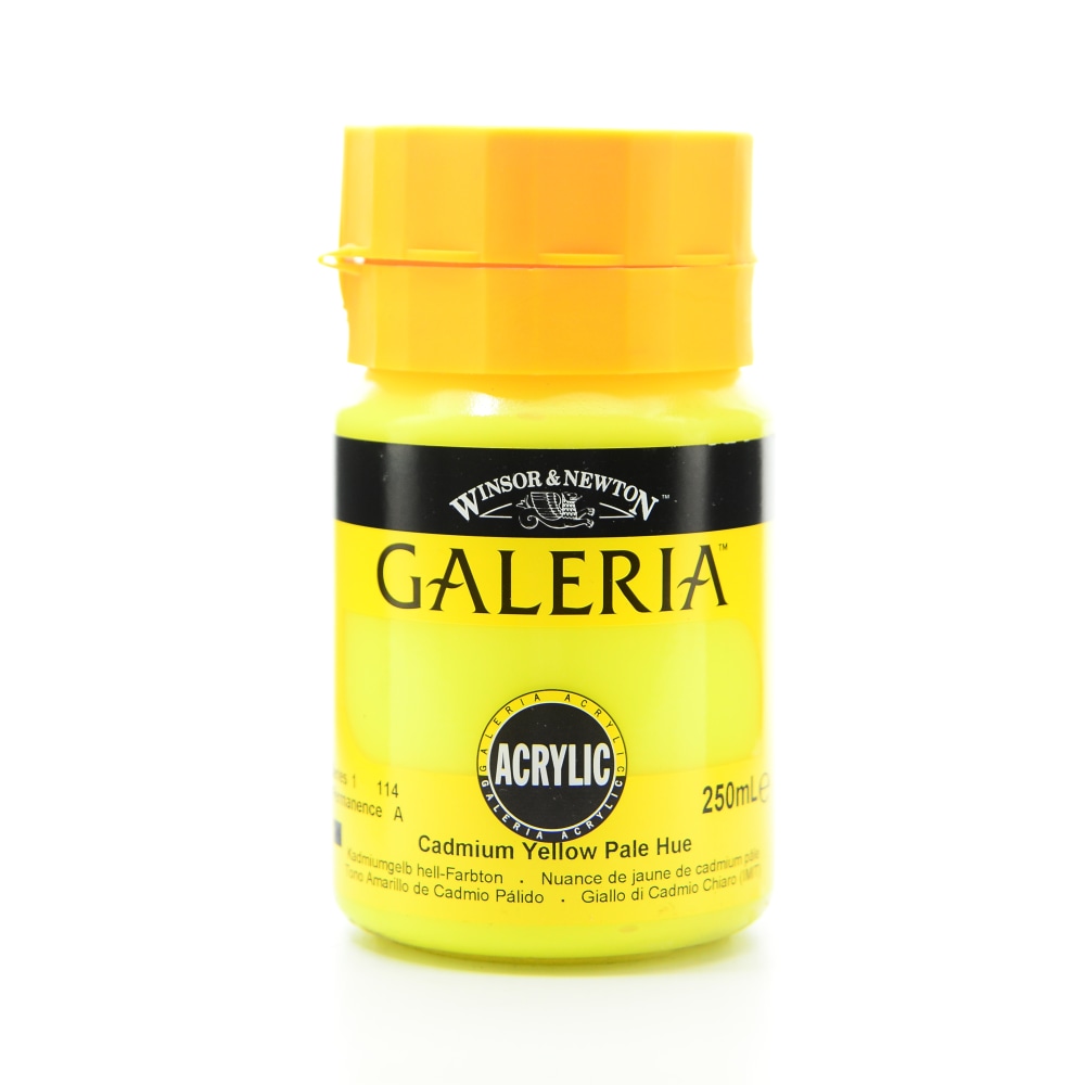 Winsor & Newton Galeria Flow Formula Acrylic Colors, 8.45 oz (250mL), Cadmium Yellow Pale Hue, 114, Pack Of 2 MPN:2137114-2