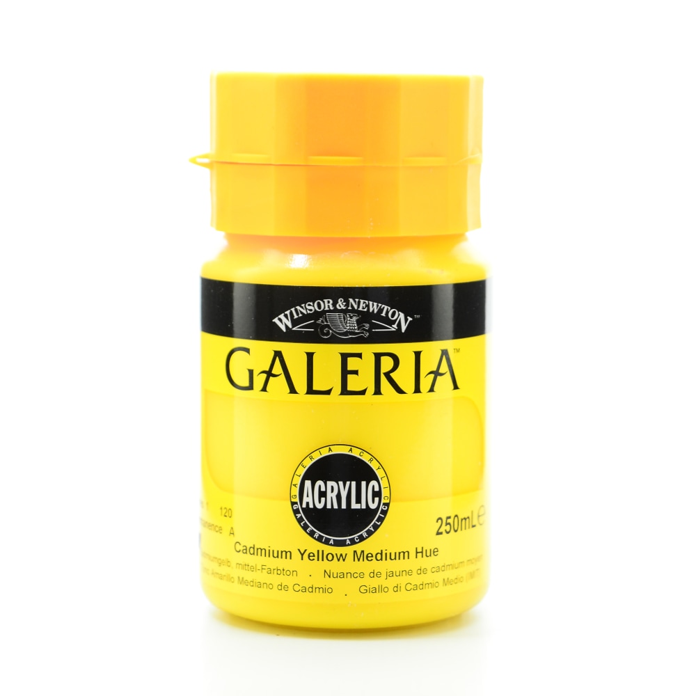 Winsor & Newton Galeria Flow Formula Acrylic Colors, 8.45 oz (250mL), Cadmium Yellow Medium Hue, 120, Pack Of 2 MPN:2137120-2
