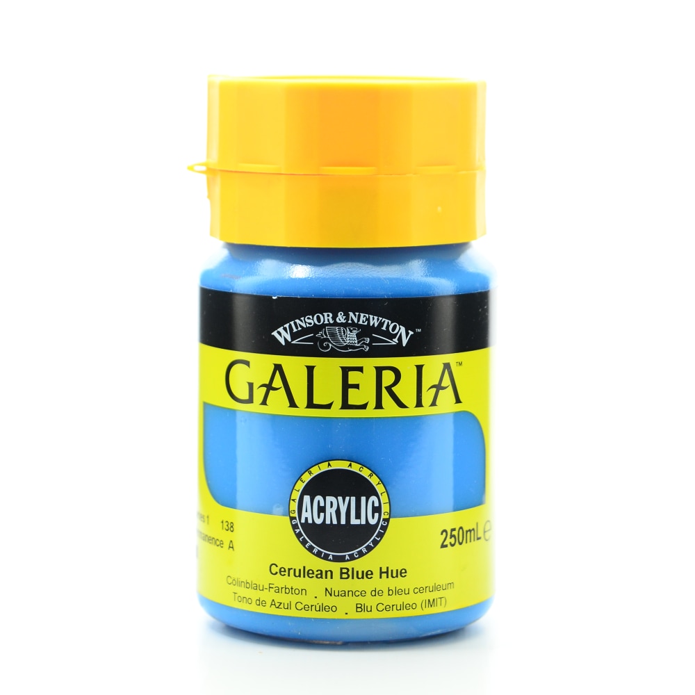 Winsor & Newton Galeria Flow Formula Acrylic Colors, 8.45 oz (250mL), Cerulean Blue Hue, 138, Pack Of 2 MPN:2137138-2