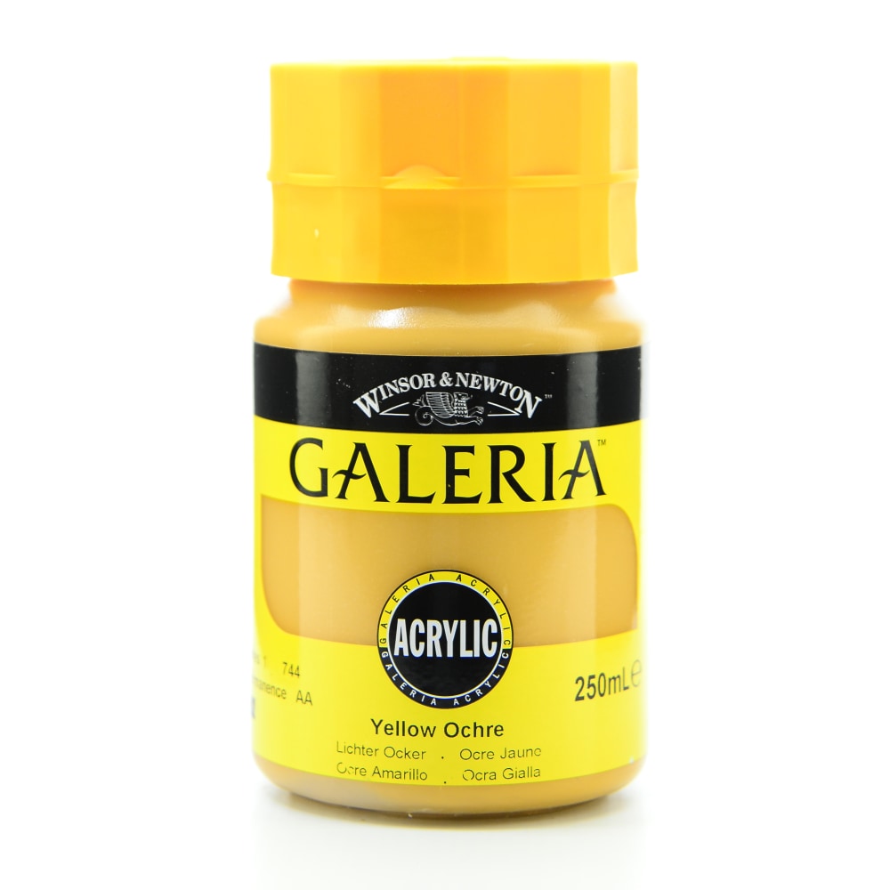 Winsor & Newton Galeria Flow Formula Acrylic Colors, 8.45 oz (250mL), Yellow Ochre, 744, Pack Of 2 MPN:2137744-2