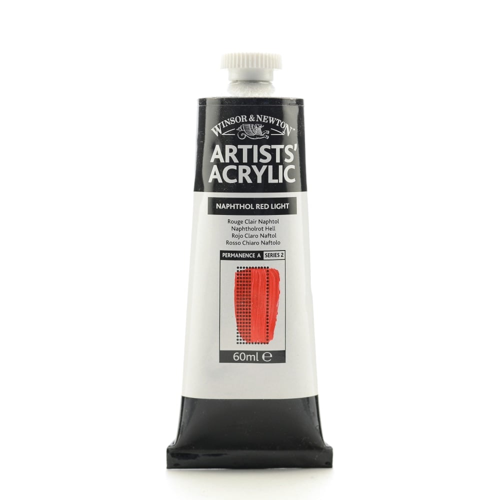 Winsor & Newton Professional Acrylic Colors, 60 mL, Naphthol Red Light, 421, Pack Of 2 MPN:2320421-2