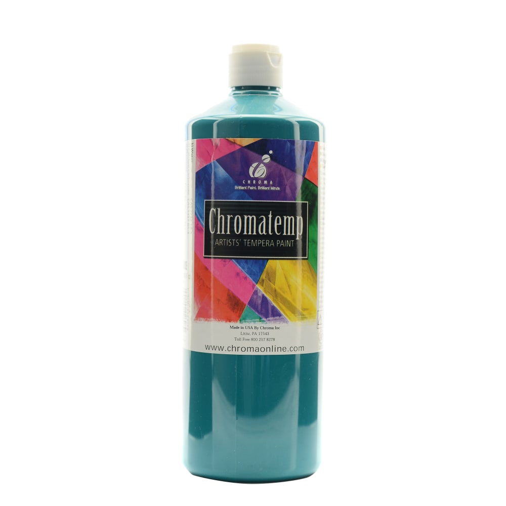 Chroma ChromaTemp Artists Tempera Paint, 32 Oz, Turquoise, Pack Of 2 MPN:2608-2