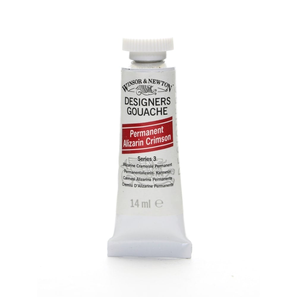 Winsor & Newton Designers Gouache, 14 mL, Permanent Alizarin Crimson, 466 MPN:0605466