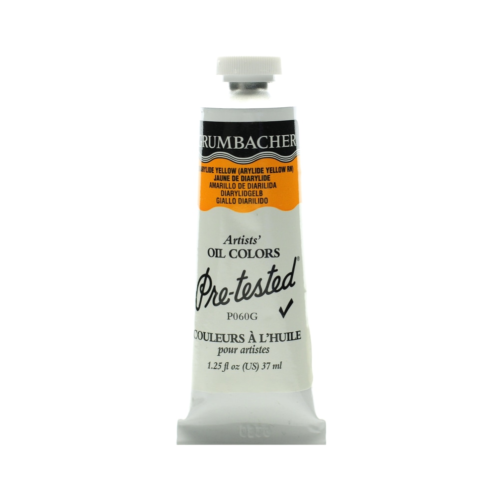 Grumbacher P060 Pre-Tested Artists Oil Colors, 1.25 Oz, Diarylide Yellow, Pack Of 2 MPN:P060G-2