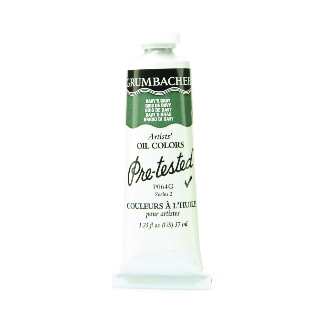 Grumbacher P064 Pre-Tested Artists Oil Colors, 1.25 Oz, Davys Gray, Pack Of 2 MPN:P064G-2