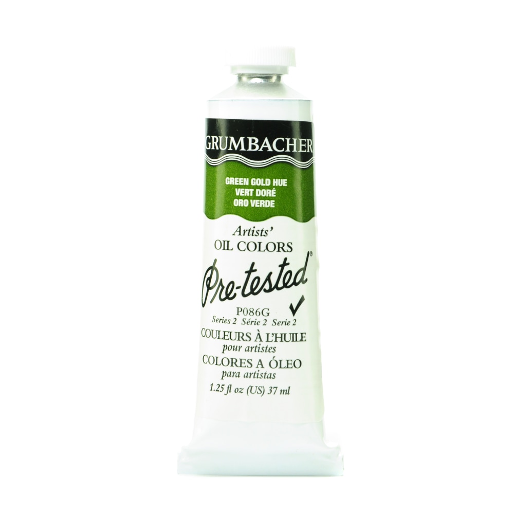 Grumbacher P086 Pre-Tested Artists Oil Colors, 1.25 Oz, Green Gold Hue, Pack Of 2 MPN:P086G-2