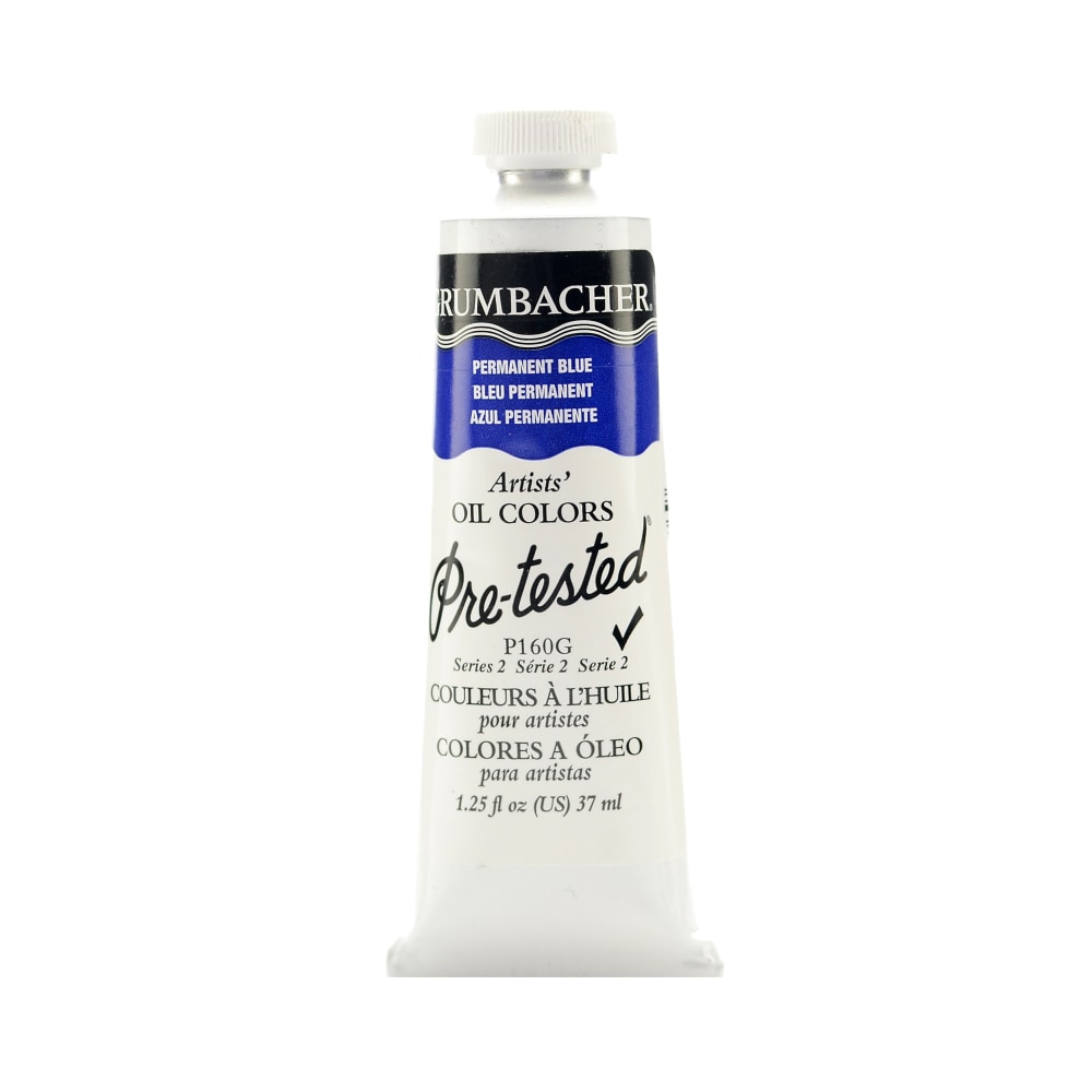 Grumbacher P160 Pre-Tested Artists Oil Colors, 1.25 Oz, Permanent Blue (Ultramarine Blue), Pack Of 2 MPN:P160G-2