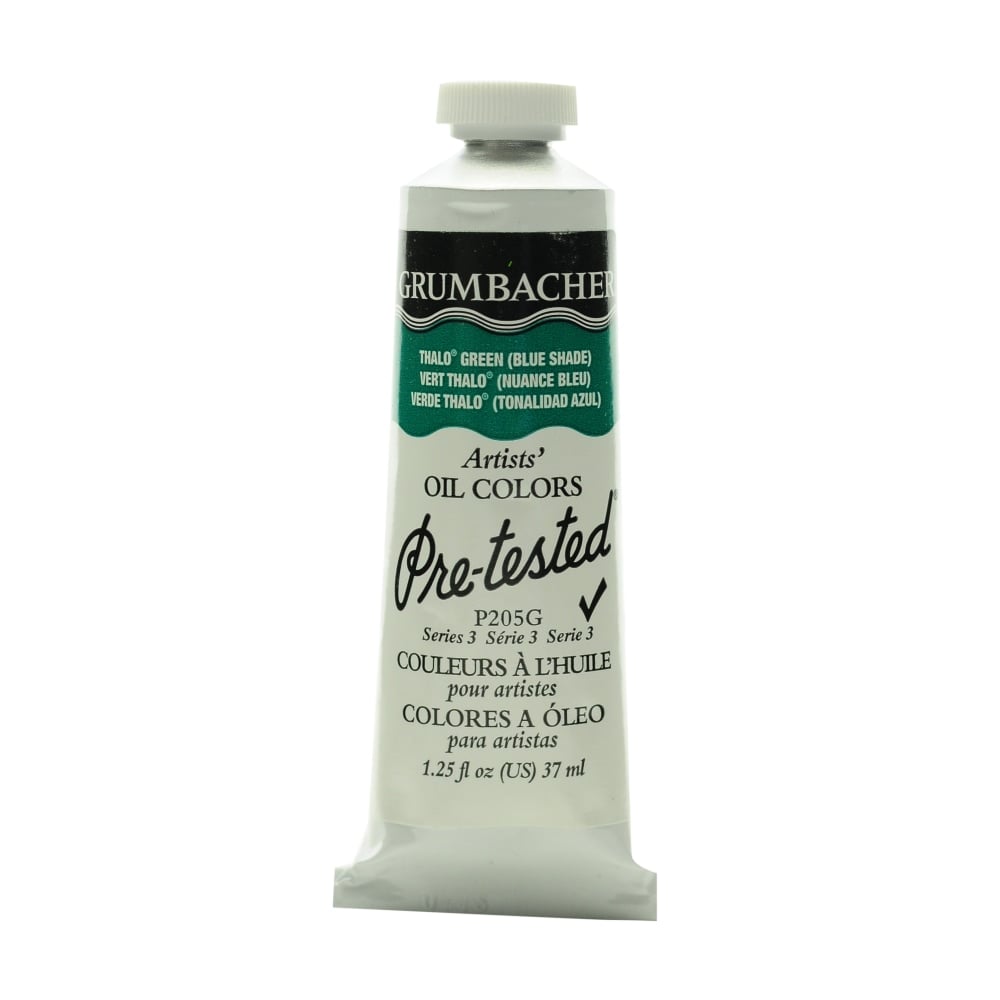 Grumbacher P205 Pre-Tested Artists Oil Colors, 1.25 Oz, Thalo Green (Blue Shade), Pack Of 2 MPN:P205G-2