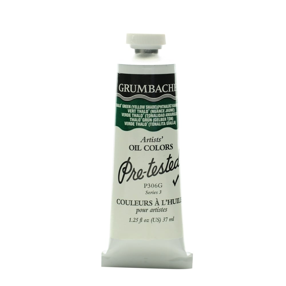 Grumbacher P306 Pre-Tested Artists Oil Colors, 1.25 Oz, Thalo Green (Yellow Shade), Pack Of 2 MPN:P306G-2