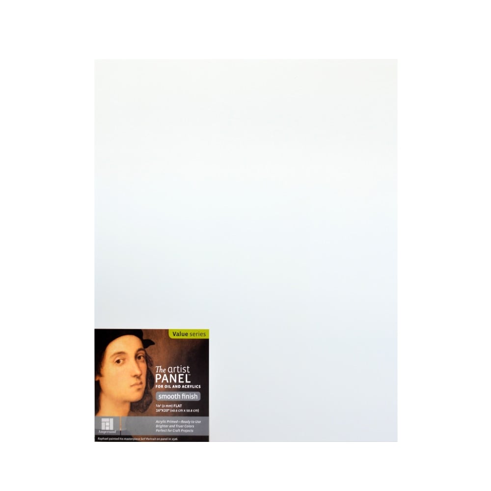 Ampersand Primed Smooth Flat Profile Artist Panels, 16in x 20in, 1/8in, White, Pack Of 2 MPN:APS1620-2