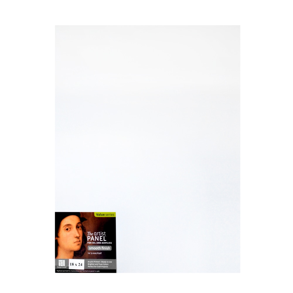 Ampersand Primed Smooth Flat Profile Artist Panels, 18in x 24in, 1/8in, White, Pack Of 2 MPN:APS1824-2