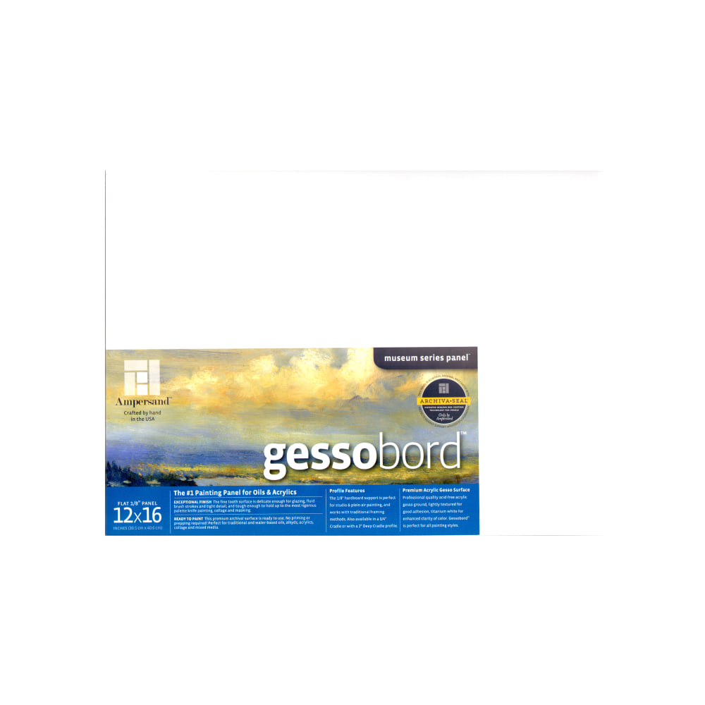 Ampersand Gessobord, 12in x 16in, 1/8in, White, Pack Of 2 MPN:GBS12-2