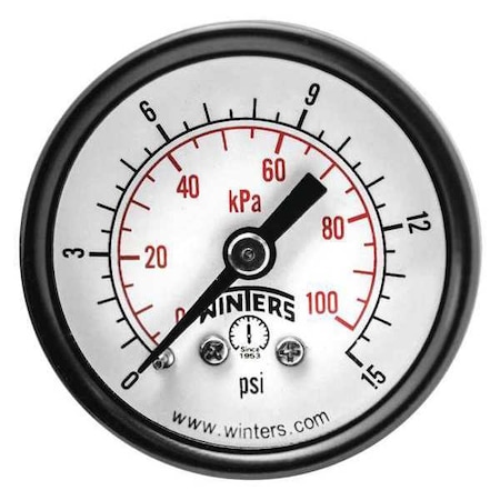 1-1/2 in Dial, 1/8 in NPT Center Back Location, Steel Case Material MPN:PEM1399