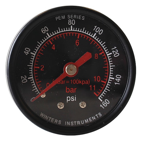 CommercialPressureGauge, +/-3-2-3%, Black MPN:PEM1408-CD