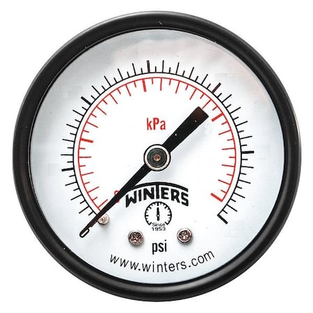 Commercial Pressure Gauge, 0 to 600 psi, 2 in Dial, 1/4 in NPT, Center Back Location MPN:PEM1412