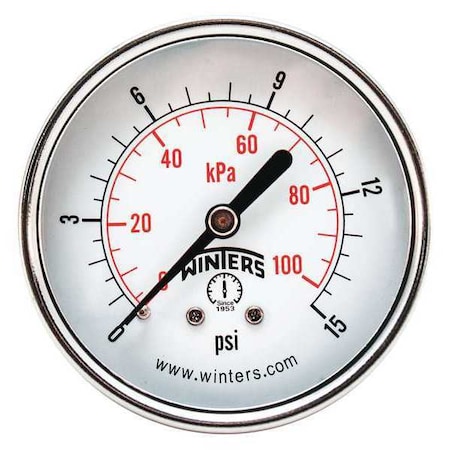2 1/2 in Dial, 1/4 in NPT Center Back Location, Steel Case Material MPN:PEM1436