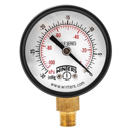 Lead-Free Vacuum Gauge, +/-3-2-3%, Blac MPN:PEM195LF
