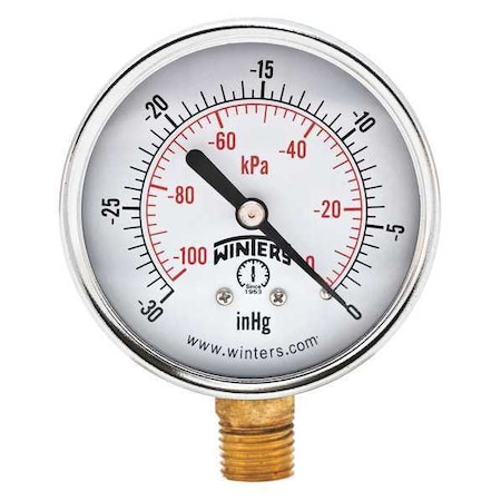 2 1/2 in Dial, 1/4 in NPT Bottom Location, Steel Case Material MPN:PEM210
