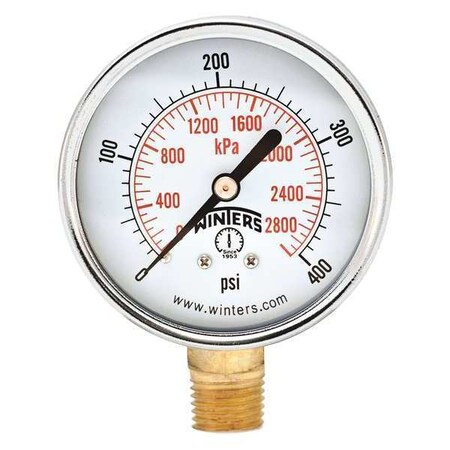 2 1/2 in Dial, 1/4 in NPT Bottom Location, Steel Case Material MPN:PEM219