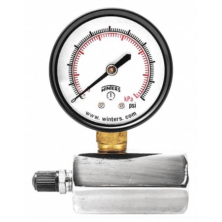 Gas Test Gauge, 0 to 160 psi, 2 in Dial, 3/4 in NPT, Bottom Location, Steel Case Material MPN:PETG205
