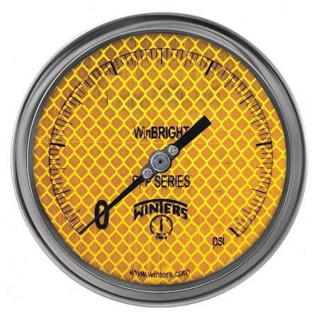 Industrial Pressure Gauge, 0 to 300 psi, 4 in Dial, 1/4 in NPT, Bottom Location MPN:PFP647WBYG