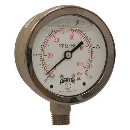 2 1/2 in Dial, 1/4 in NPT Bottom Location, AISI 304 Stainless Steel Case Material MPN:PFP821