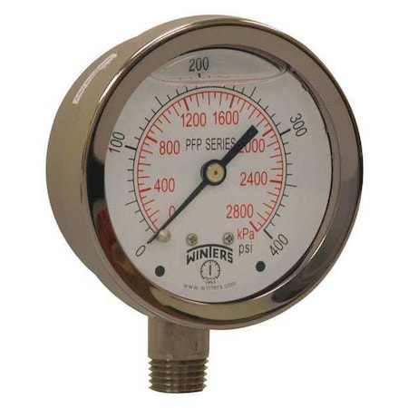 2 1/2 in Dial, 1/4 in NPT Bottom Location, AISI 304 Stainless Steel Case Material MPN:PFP880