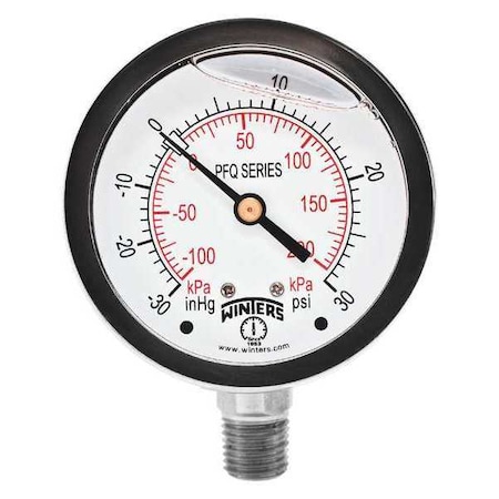 2 1/2 in Dial, 1/4 in NPT Bottom Location, AISI 304 Stainless Steel Case Material MPN:PFQ108