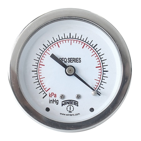 Industrial Pressure Gauge, 0 to 3, 000 psi, 2 1/2 in Dial, 1/4 in NPT, Center Back Location MPN:PFQ182-DRY