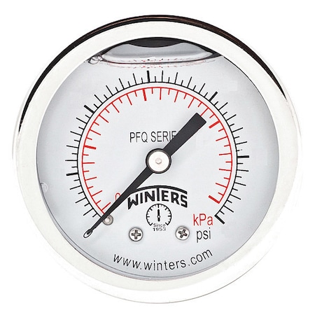 Panel-Mount Pressure Gauge, 0 to 15 psi, 2 in Dial, 1/8 in NPT, Center Back Location MPN:PFQ2434-DRY-2FF