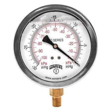 4 in Dial, 1/4 in NPT Bottom Location, AISI 304 Stainless Steel Case Material MPN:PFQ700