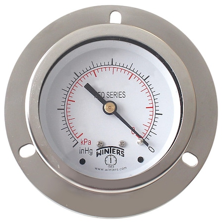 Panel-Mount Pressure Gauge, 0 to 200 psi, 2 1/2 in Dial, 1/4 in NPT, Center Back Location MPN:PFQ906-DRY-25FF