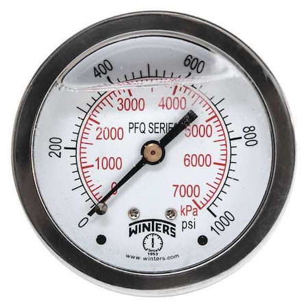 2 1/2 in Dial, 1/4 in NPT Center Back Location, AISI 304 Stainless Steel Case Material MPN:PFQ909