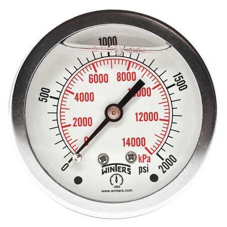 2 1/2 in Dial, 1/4 in NPT Center Back Location, AISI 304 Stainless Steel Case Material MPN:PFQ910