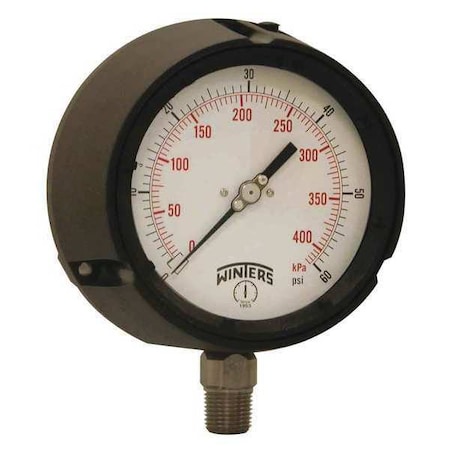 4 in Dial, 1/2 in NPT Bottom Location, Phenolic Case Material MPN:PPC5063