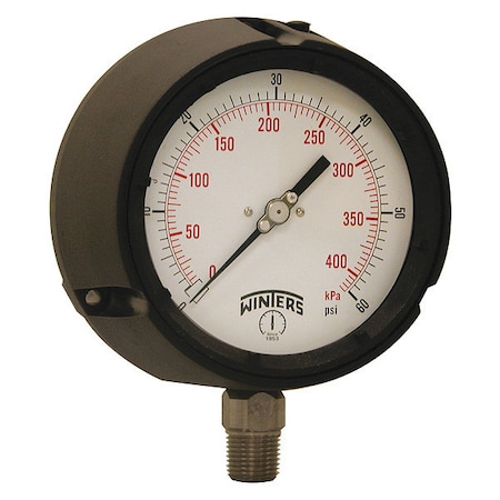 Process Pressure Gauge, 0 to 60 psi, 4 1/2 in Dial, 1/2 in NPT, Bottom Location MPN:PPC5063-SG.