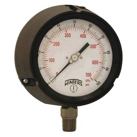 4 1/2 in Dial, 1/2 in NPT Bottom Location, Phenolic Case Material MPN:PPC5064