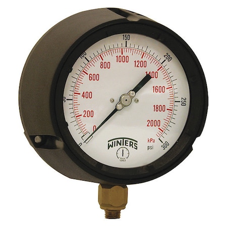 Process Pressure Gauge, 0 to 300 psi, 4 1/2 in Dial, 1/4 in NPT, Bottom Location MPN:PPC5087-G-SG.
