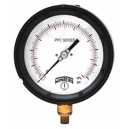 Process Compound Gauge, 30 to 0 to 30 psi, 4 1/2 in Dial, 1/4 in NPT, Bottom Location MPN:PPC5121WBY