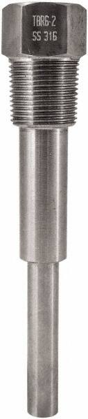 Thermowells, Overall Length (Inch): 6 , Insertion Length (Inch): 4-1/2 , Thread Size: 3/4 (Inch), Type: Thermowell  MPN:TBR6-2
