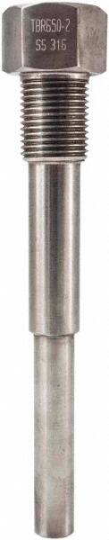 Thermowells, Overall Length (Inch): 6 , Insertion Length (Inch): 4-1/2 , Thread Size: 1/2 (Inch), Type: Thermowell  MPN:TBR650-2