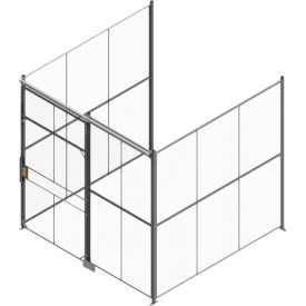 RapidWire™ Welded Wire 3 Sided Cage w/5' Sliding Door No Ceiling 10' 6