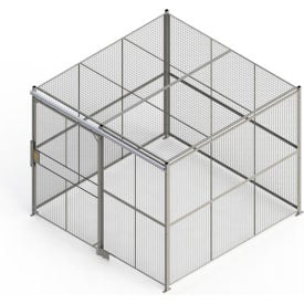840 Style Woven Wire 4 Sided Cage w/5' Sliding Door & Ceiling 10' 4